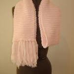 Pink Handmade Knitted Scarf