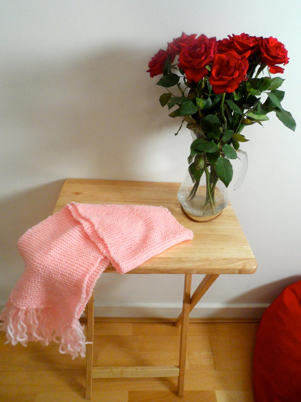 Handmade Knitted Pink Scarf